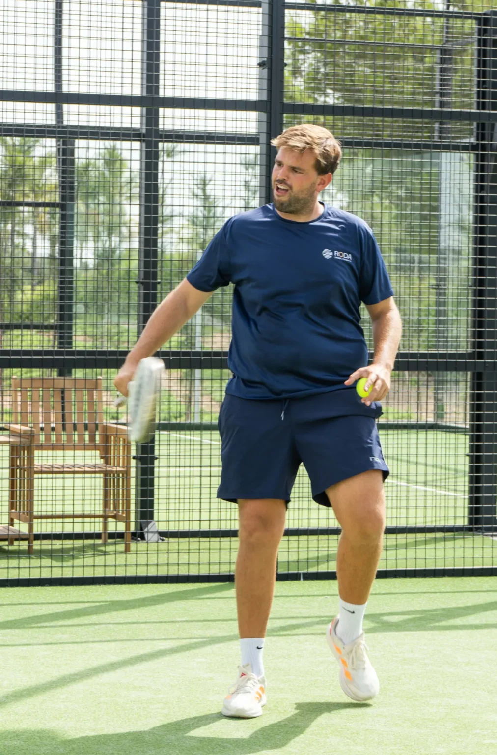 Lesson on a glass court at Roda Padel Reserve