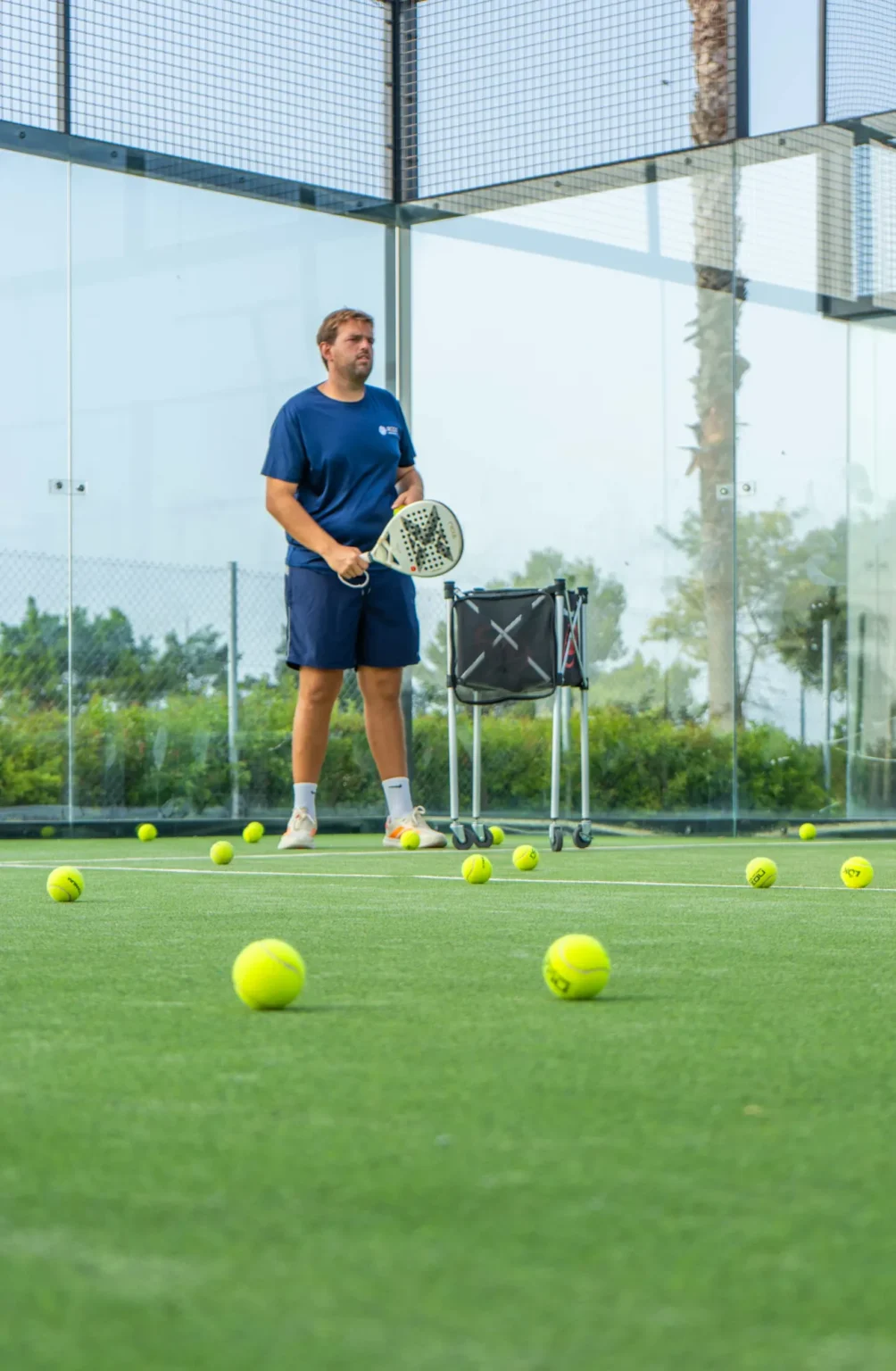 Padel balls on the court
