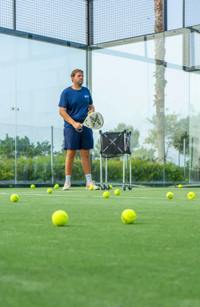 Padel balls on the court